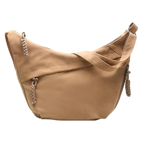 AMZLORD Faux Wildleder Crescent -Tasche große Tasche Handtasche Crossbody Taschen for Frauen (Khaki) von AMZLORD