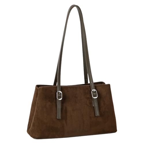 AMZLORD Faux Wildleder -Umhängetaschen Retro -Pendlertasche große Handtasche for Frauen (grün) von AMZLORD