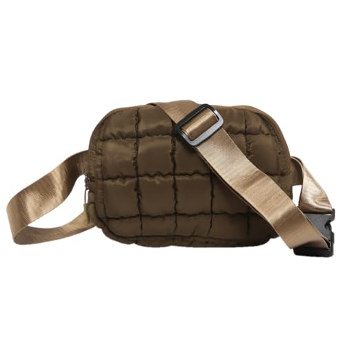 AMZLORD Frauen Gepolsterte Wolke Tasche Reißverschluss Polsterung Fanny Pack Einfarbig Plaid Gesteppte Sling Tasche Weibliche Pendeln Tasche von AMZLORD