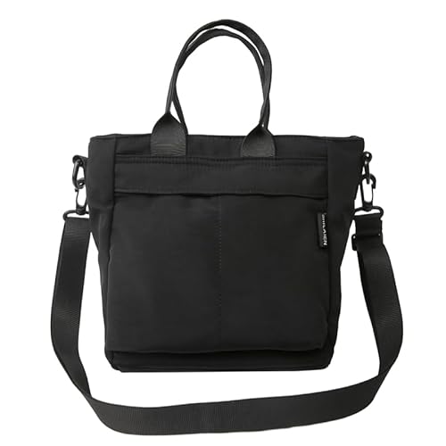 AMZLORD Frauen Nylon Einkaufstasche Handtasche Verstellbares Hobo -Tasche for die Schule (schwarz) von AMZLORD