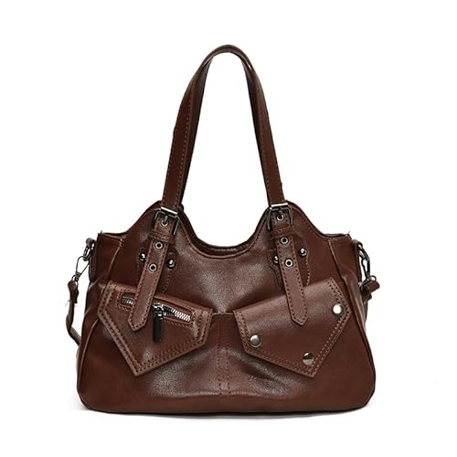 AMZLORD Frauen PU Crossbody-Tasche Vintage Umhängetasche Retro Schlinge braun von AMZLORD