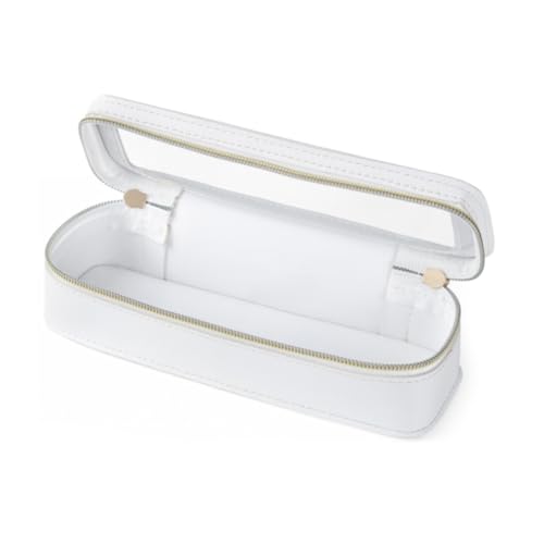 AMZLORD Frauen PU Make -up Pinselbeutel Make -up Pinsel Hülle große Kapazität Tragbare Kosmetikbeutel Transparent Make -up Pinselhaltertasche Dual Reißverschluss Reise Kosmetikbeutel von AMZLORD