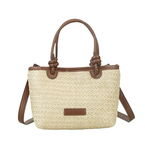 AMZLORD Frauen Strohhalte Handtasche Stylish Strick Umhängetasche Strand Crossbody Tasche (Khaki) von AMZLORD
