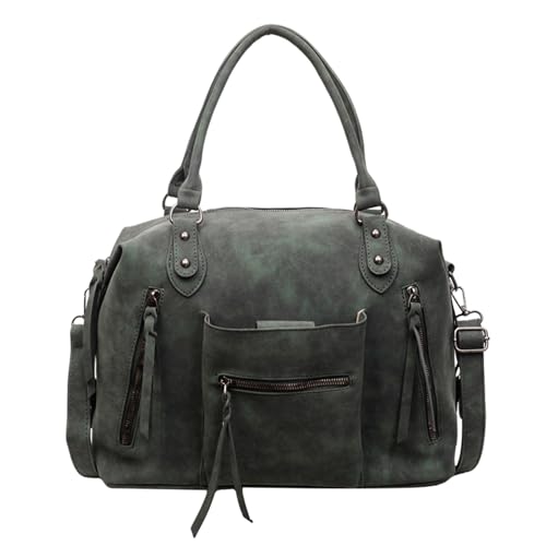 AMZLORD Frauen gefrostete PU -Crossbody -Tasche mit Reißverschluss for lässig tägliche Gebrauchsreisen (grün) von AMZLORD