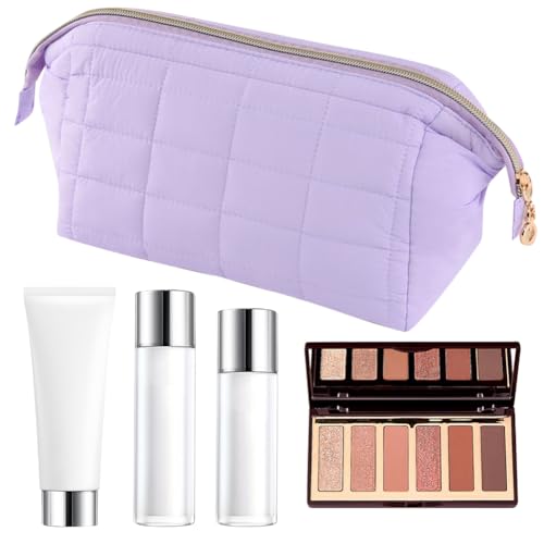 AMZLORD Gesteppte Make up Tasche gepolsterte Kosmetiktasche ästhetische Make up Organizer Tasche große Kapazität Cloud Make up Tasche wasserdichte Make up Aufbewahrungstasche von AMZLORD