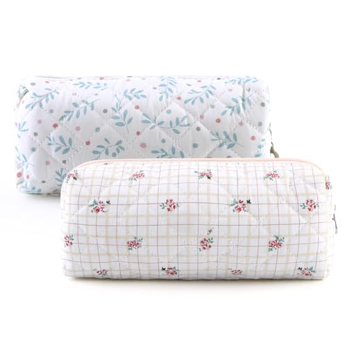 AMZLORD Gesteppte Makeup Tasche Makeup Organizer ästhetische Makeup Clutch große Kapazität tragbare Lippenstift Tasche Makeup Pinsel Tasche von AMZLORD