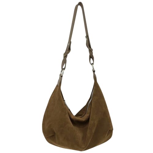 AMZLORD Große Kapazität, vielseitige Hobo-Tasche, Riemen, verstellbar, leicht, Umhängetasche, Damen, mit Reißverschluss, halbmondförmige Tasche, lässige Einkaufstasche von AMZLORD