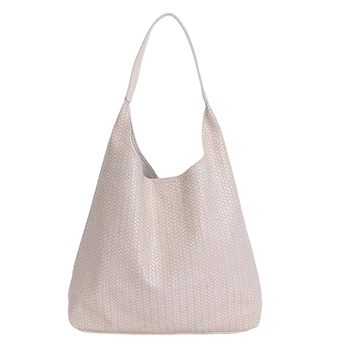 AMZLORD Hobo -Tasche PU Slouchy Umhängetasche Einkaufstasche for Frauen Arbeiten täglich Reisen (weiß) von AMZLORD