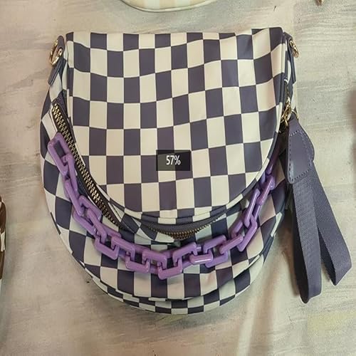 AMZLORD Karierte Crossbody -Penner -Taschen for Frauen mit Ketten -Unterarm -Taschen (Tiefvila) von AMZLORD