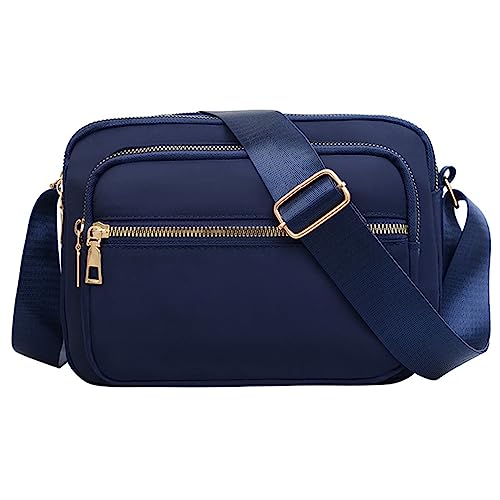 AMZLORD Kleine Umhängetasche Damen Nylon Crossbody Bag Portemonnaie Fashion Moderne Handtasche Taschen Mit Breitem Schultergurt Bags for Women Mit Verstellbarem Breiten Riemen - Blau von AMZLORD