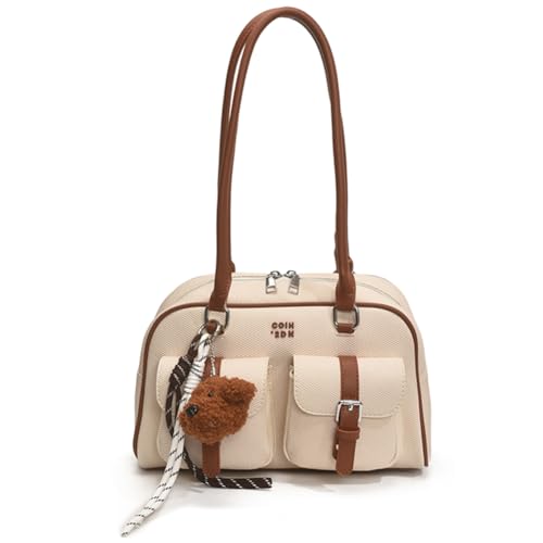 AMZLORD Leder -Umhängetasche for Frauen mit Doppelpocket Trendy Purse (braun) von AMZLORD