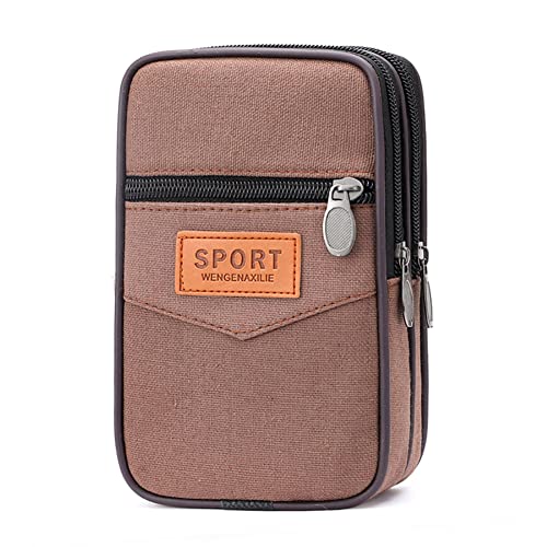 AMZLORD Männer Outdoor Sport Taillenbeutel Mode Canvas Wechseln Sie den Beutel mit Multi -Taschen -Reißverschlussmünzen Geldbeutel Münztasche for Münzen for von AMZLORD