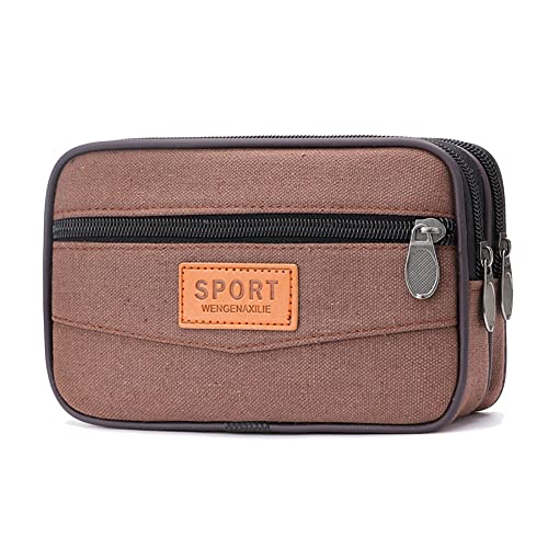 AMZLORD Männer Outdoor Sport Taillenbeutel mit Multi -Taschen -Leinwand Wechseln der Beutelmünze Taschenbeutel Reißverschlussmünze for Münzen for von AMZLORD