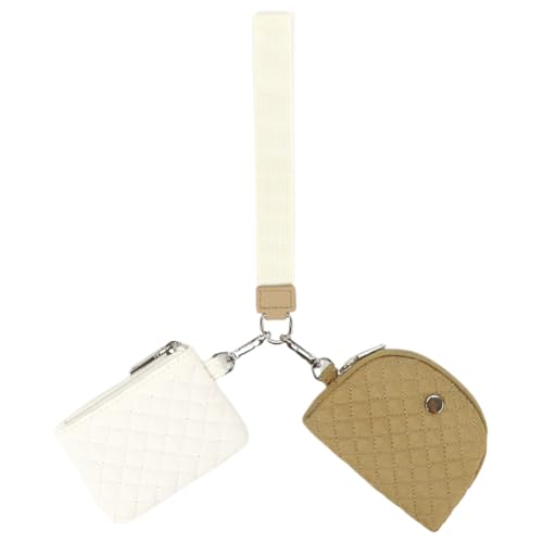 AMZLORD Mini-Geldbörse for Damen und Herren, gesteppt, mit Zwei Beuteln, Geldbörse mit umlaufendem Reißverschluss, kleine und tragbare Mini-Geldbörse for Karten, Schlüssel, Geld, Münzen von AMZLORD