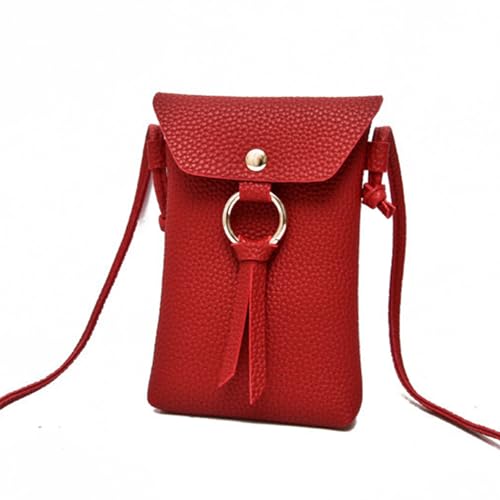 AMZLORD Mini -Handy -Geldbörse Soft HaSp Satchel Beutel Casual PU for Frauen (Red Style 2) von AMZLORD