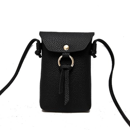 AMZLORD Mini -Handy -Geldbörse Soft HaSp Satchel Beutel Casual PU for Frauen (schwarzer Stil 1) von AMZLORD