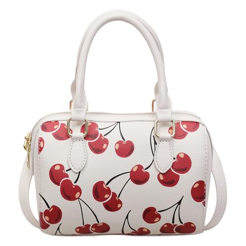 AMZLORD Modekirschdruck Umhängetasche mit Reißverschluss for Reiseinkaufsarbeit (weiß) von AMZLORD