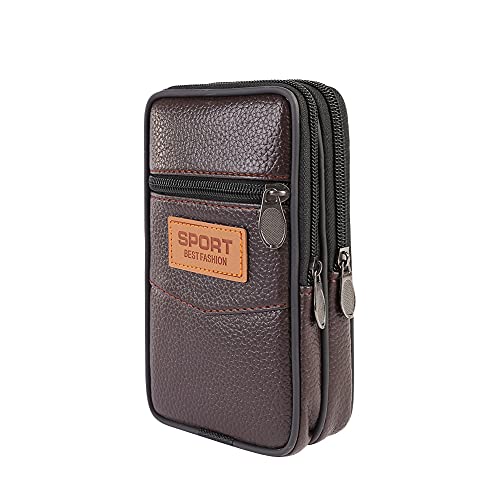 AMZLORD Multifunktion PU Leder Fanny Taillenbeutel Leichtes Handy Geldbeutel Pocket Männliche Outdoor-Reise Sportgürtel Bum Beutel von AMZLORD