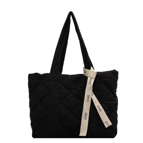 AMZLORD Nylon -Einkaufstasche weiche Stoff Umhängetasche Arbeit for das College -Büro (schwarz) von AMZLORD