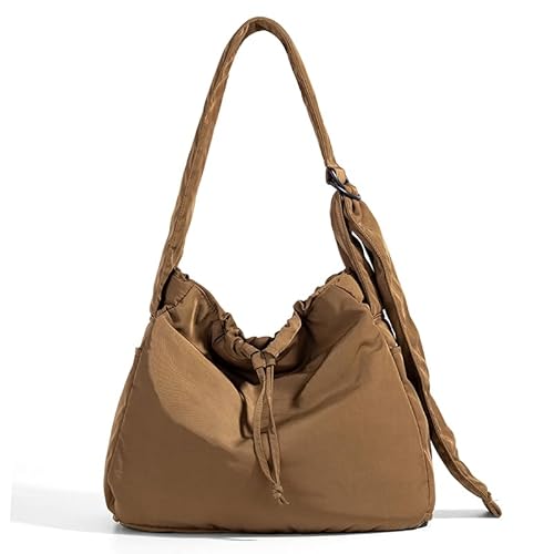 AMZLORD Nylon Hobo Bag Casual Recond Bag Draw String -Tasche for Frauen Arbeitsreisen (Khaki) von AMZLORD