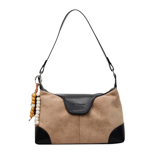 AMZLORD PU Leder -Achselhöhlen -Umhängetasche for Frauen for die College -Schule täglich (Khaki) von AMZLORD