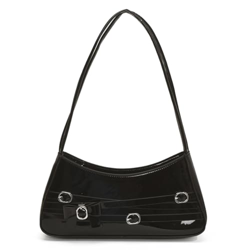 AMZLORD PU Leder Bogen Umhängetasche for Frauen vielseitiger Unterarmtasche täglich Gebrauch (schwarz) von AMZLORD