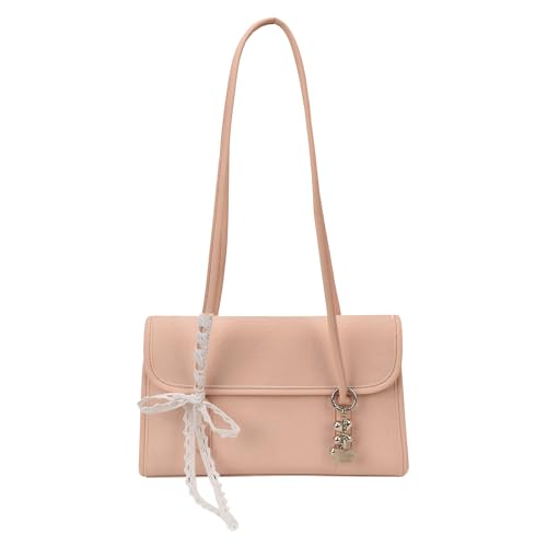 AMZLORD PU Leder Casual Achselhöhle Tasche mit großer Kapazität Umhängetasche Arbeit Handtasche (rosa) von AMZLORD