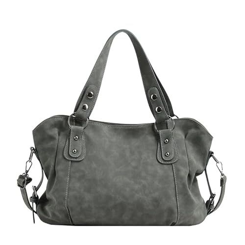 AMZLORD PU Leder -Einkaufstasche große Umhängetaschen Achselstasche Retro Hobo Handtasche (grün) von AMZLORD