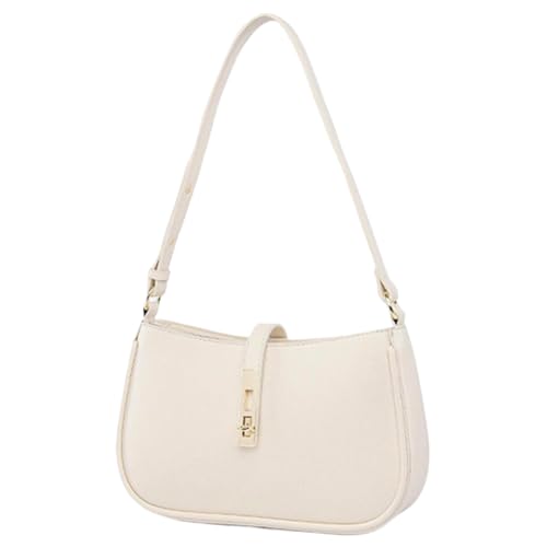 AMZLORD PU Leder Sattel Umhängetasche Casual Unterarmtasche for Frauen Lady (weiß) von AMZLORD