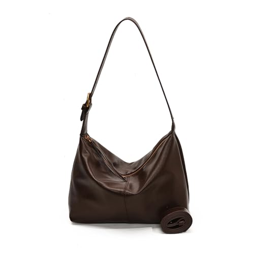 AMZLORD PU Leder -Umhängetaschen mit Reißverschluss Casual Crossbody -Tasche for Mädchen (Kaffee) von AMZLORD