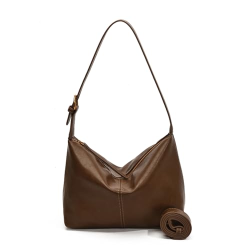AMZLORD PU -Leder -Umhängetaschen mit Reißverschluss Casual Crossbody -Tasche for Mädchen (braun) von AMZLORD