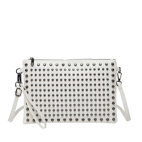AMZLORD PU Lederniet Crossbody Bag & Griff Trendy Sterned Umhängetasche (weiß) von AMZLORD