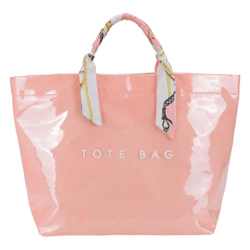 AMZLORD PVC -Einkaufstasche Umhängetasche Top Griff Einkaufstasche Hobo -Tasche for Frauen (Pink) von AMZLORD