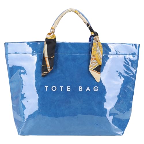 AMZLORD PVC -Einkaufstasche Umhängetasche Top Griff Einkaufstasche Hobo -Tasche for Frauen (blau) von AMZLORD