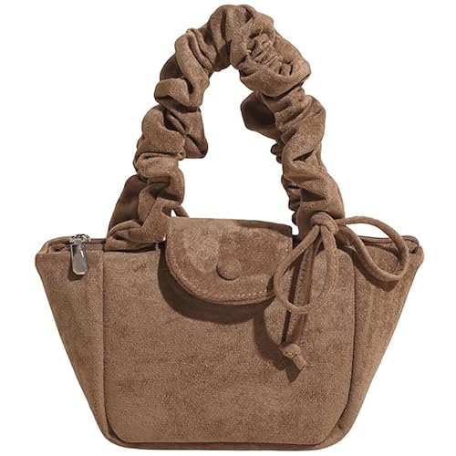 AMZLORD Quadratische Achselbeutel PU Leder Crescent Umhängetasche for Frauen täglich (Khaki) von AMZLORD