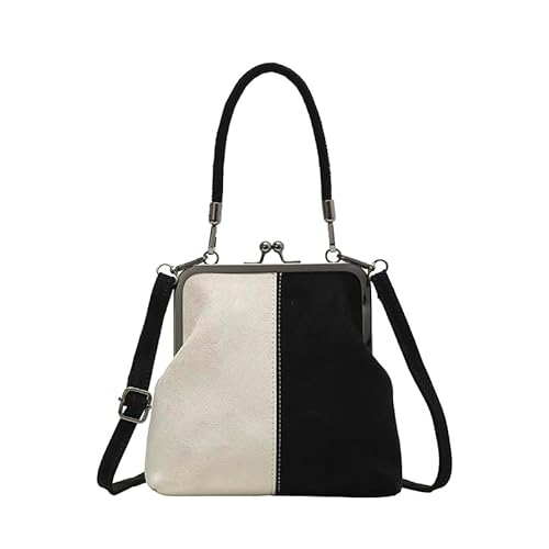 AMZLORD Retro Flanell Handtasche Clip Crossbody Bag Vintage PUSS Umhängetasche (schwarz) von AMZLORD