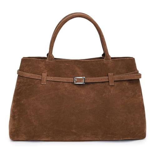 AMZLORD Retro -Handtasche große Kapazität gefrostete Triebbeutel -Gürtelschnalle -Umhängetasche (braun) von AMZLORD