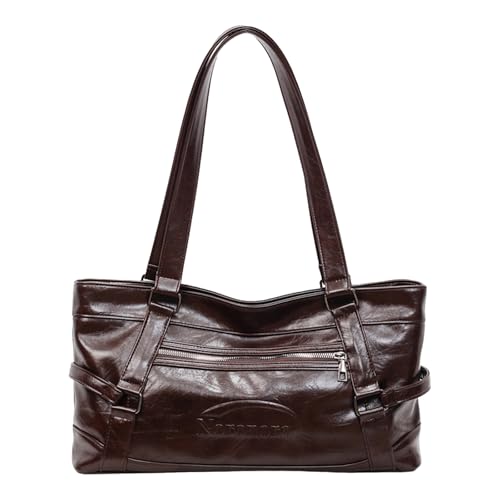 AMZLORD Retro Motorrad Crescent Hobo Handtasche Top Griff Kupplung for Frauenarbeit (Kaffee) von AMZLORD