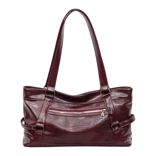 AMZLORD Retro Motorrad Crescent Hobo Handtasche Top Griff Kupplung for Frauenarbeit (rot) von AMZLORD