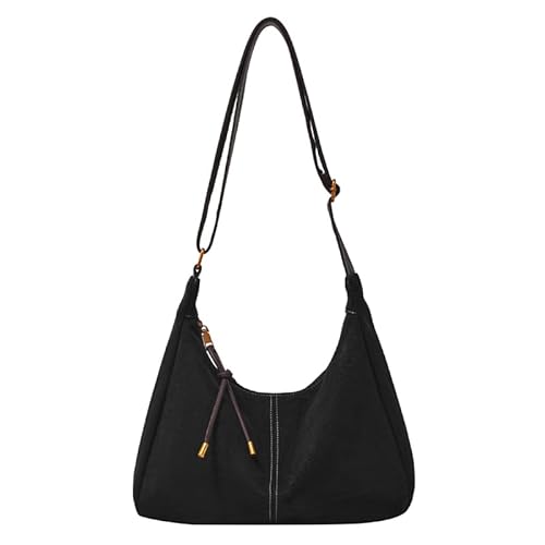 AMZLORD Retro Suede Chic Single Recond Bag for Frauen täglich nutzen Arbeitsreisen (schwarz) von AMZLORD