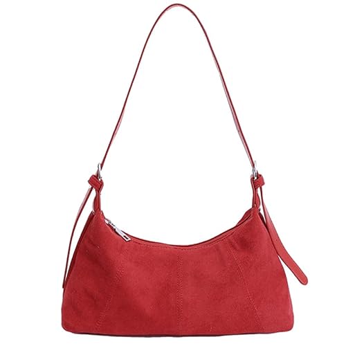AMZLORD Retro Wildleder Handtasche Geldbeutel for Frauen Arbeit täglich Gebrauch (rot) von AMZLORD