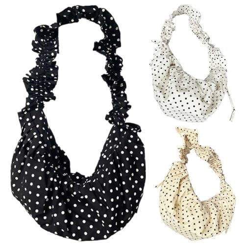 AMZLORD Schicke Damen-Unterarmtasche mit gepunktetem All-Matched-Motiv for Outdoor-Reisen (schwarz) von AMZLORD