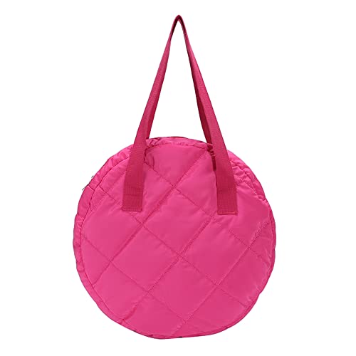 AMZLORD Schulterhandtaschen mit Rautenmuster, Baumwolle gepolstert, runde Tasche mit Griff oben, Nylon-Clutch-Handtasche mit Rautenmuster for Frauen und Mädchen von AMZLORD