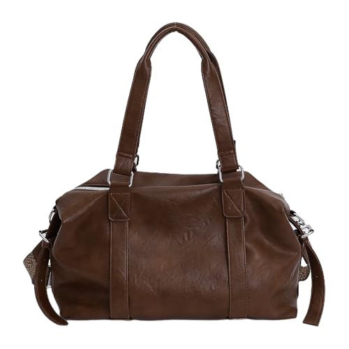 AMZLORD Umgangsbeutel mit großer Kapazität mit Reißverschluss for die Schularbeit täglich (braun) von AMZLORD