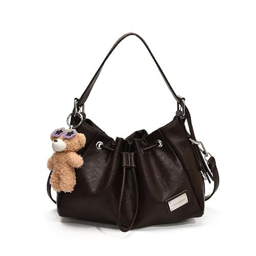 AMZLORD Umhängetasche Kordelschneiderbeutel große Kapazitätsbeutel for Frauen (Kaffee) von AMZLORD