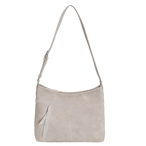 AMZLORD Vintage -Tasche PU -Umhängetasche mit Reißverschluss Carryall -Tasche for Frauen Mädchen (weiß) von AMZLORD