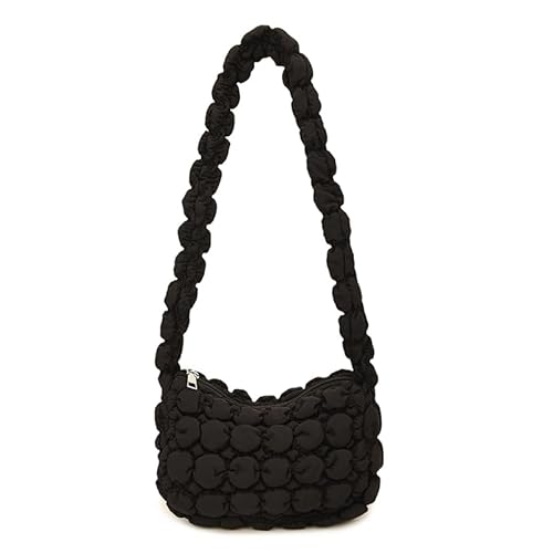 AMZLORD Weibliche Satchel -Taschen mit Reißverschluss, die Falten -Wolkentasche for Frauen (schwarz) von AMZLORD