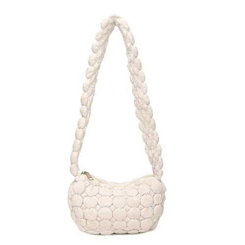 AMZLORD Weibliche Satchel -Taschen mit Reißverschluss, die Falten -Wolkentasche for Frauen (weiß) verteilt haben von AMZLORD