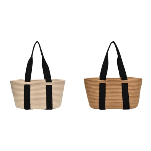 AMZLORD Women Seaside Stroh Date Umhängetasche große Kapazität gewebte Tasche Handtasche (weiß) von AMZLORD