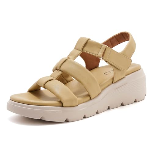 AMZLORD Women Wedge Sandals Open Toe Sandals Leicht for Sommerstrand (Yellow 38) von AMZLORD
